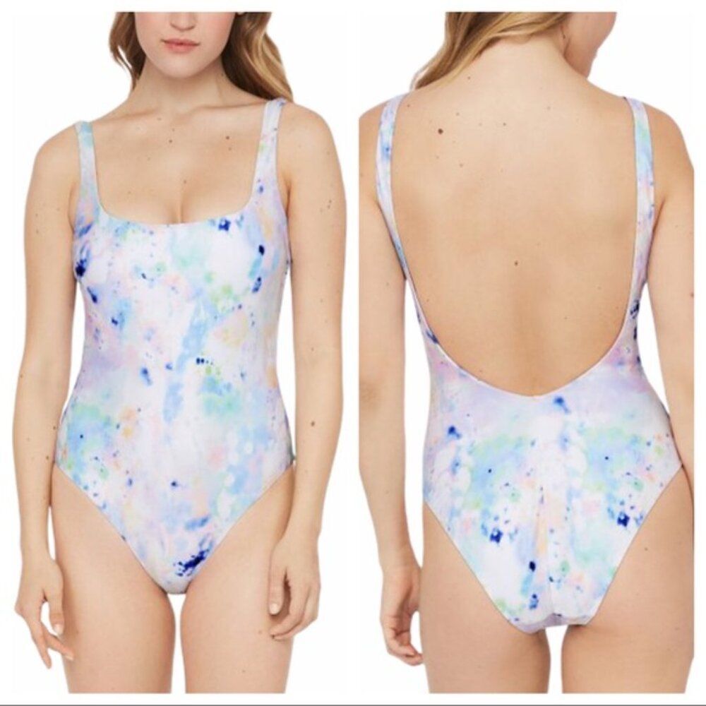 New Polo Ralph Lauren Women's One Piece Swimsuit XS Colorful Paint splatter